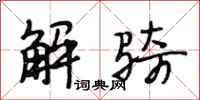 段相林解骑行书怎么写