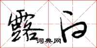 段相林露白行书怎么写