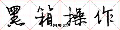 段相林黑箱操作行书怎么写