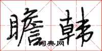 段相林瞻韩行书怎么写