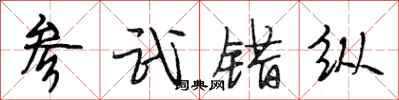 段相林参武错纵行书怎么写