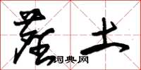 朱锡荣尘土草书怎么写