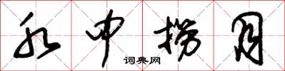 朱锡荣水中捞月草书怎么写
