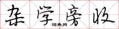 段相林杂学旁收行书怎么写