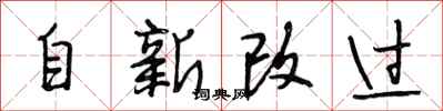 段相林自新改过行书怎么写