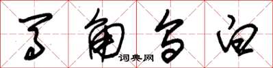 朱锡荣马角乌白草书怎么写