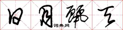 朱锡荣日月丽天草书怎么写
