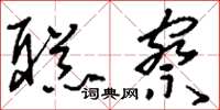 刘少英聪察草书怎么写