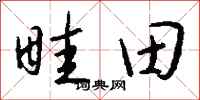钱沛云畦田行书怎么写