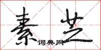 段相林素芝行书怎么写