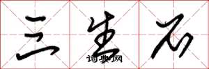 朱锡荣三生石草书怎么写