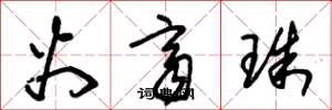朱锡荣火齐珠草书怎么写