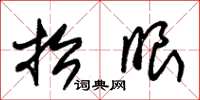朱锡荣抬眼草书怎么写