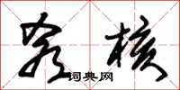 朱锡荣肴核草书怎么写