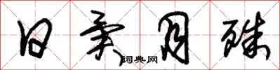 朱锡荣日异月殊草书怎么写