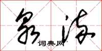朱锡荣泉流草书怎么写