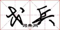 朱锡荣戈兵草书怎么写