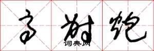 朱锡荣高射炮草书怎么写