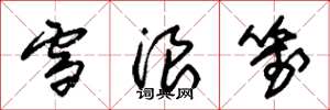 朱锡荣雪浪笺草书怎么写