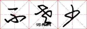 朱锡荣不老少草书怎么写