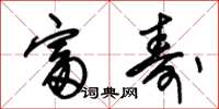 朱锡荣富寿草书怎么写