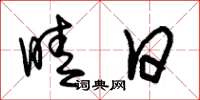 朱锡荣晴日草书怎么写