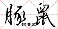 钱沛云豚鼠行书怎么写
