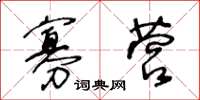 王冬龄寡营草书怎么写