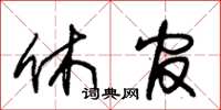 朱锡荣休官草书怎么写
