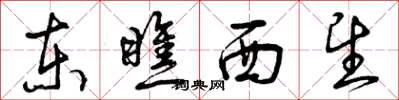 曾庆福东瞧西望草书怎么写