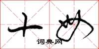 曾庆福十母草书怎么写