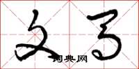 曾庆福文马草书怎么写