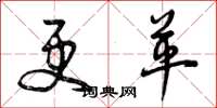 曾庆福更革草书怎么写