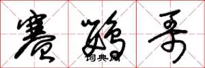 朱锡荣赛鹦哥草书怎么写