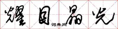 朱锡荣耀目晶光草书怎么写