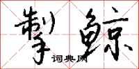 钱沛云掣鲸行书怎么写