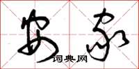 曾庆福安家草书怎么写