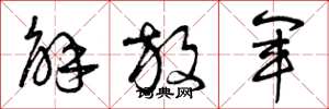 曾庆福解放军草书怎么写
