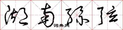 曾庆福湖南丝弦草书怎么写