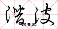 曾庆福潜波草书怎么写