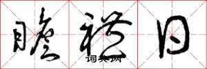 曾庆福瞻礼日草书怎么写
