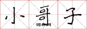 侯登峰小哥子楷书怎么写