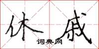 侯登峰休戚楷书怎么写