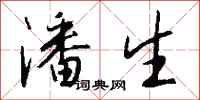 钱沛云潘生行书怎么写
