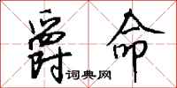 钱沛云爵命行书怎么写