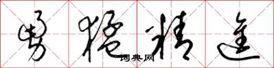 梁锦英勇猛精进草书怎么写