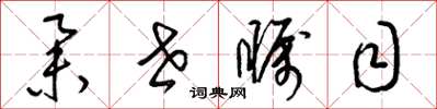 梁锦英举世瞩目草书怎么写