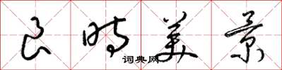 梁锦英良时美景草书怎么写