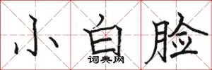 骆恒光小白脸楷书怎么写