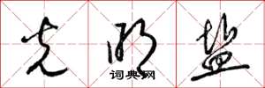 梁锦英光明盐草书怎么写